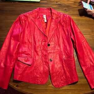 Red leather jacket
